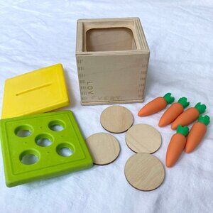 LOVEVERY Carrot Wooden Coin Drop Box Babbler Play Kit 13 14 15 Months Baby